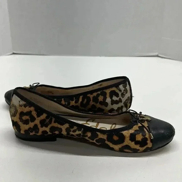 Sam Edelman Sara Ballet Flats Pony Hair Cap Toe Leather Slip On Shoes Size 7 - Picture 8 of 12